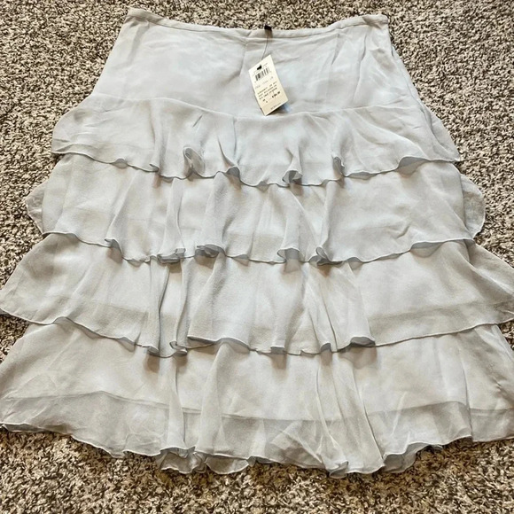 BCBGMaxAzria Dresses & Skirts - 🆕 BCBGMaxAzria 100% Silk Chiffon Tiered Mid-Calf Skirt